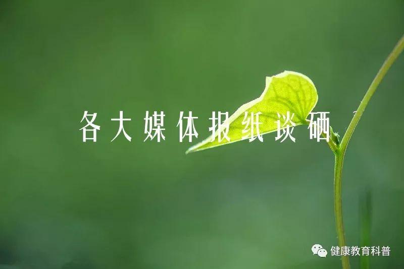 各大媒体报纸谈硒